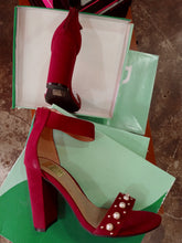 Load image into Gallery viewer, HRH Rosalind-15 Suede Fab. Pearl Stud Sandal
