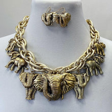 Load image into Gallery viewer, Necklace Set - Elephants Mesh
