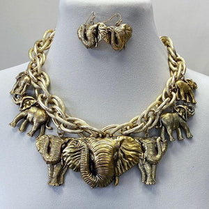 Necklace Set - Elephants Mesh