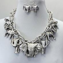 Load image into Gallery viewer, Necklace Set - Elephants Mesh
