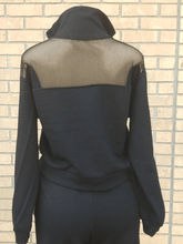 Load image into Gallery viewer, DELTA RHINESTONE CROPPED MESH JACKET
